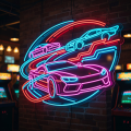 Arcade Quarterhouse Neon Racing Logo