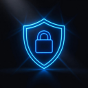 Secure Shield Neon Icon